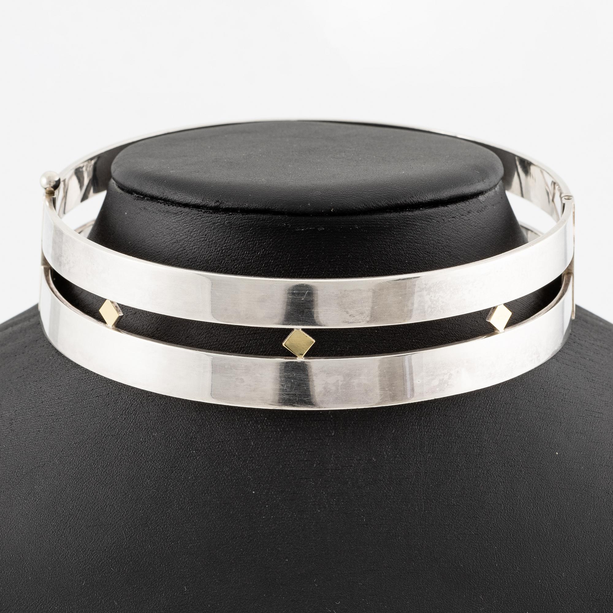 Sigurd Persson, a necklace, sterling silver with gilding, Stockholm 1995.