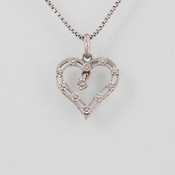 HÄNGE, 18K vitguld med åttkantslipade diamanter, importstämplat. Vikt 6,0 gram.
