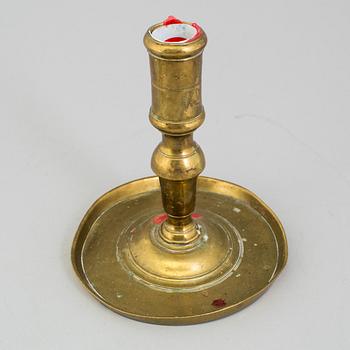 LJUSSTAKE, mässing, barock Sverige, 1600-tal.