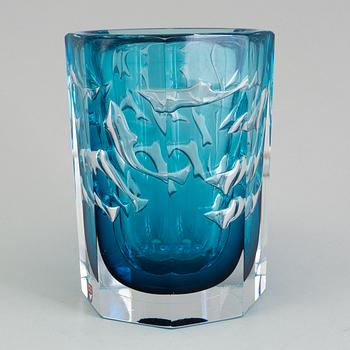 OLLE ALBERIUS, an Orrefors Ariel glass vase, 1990.