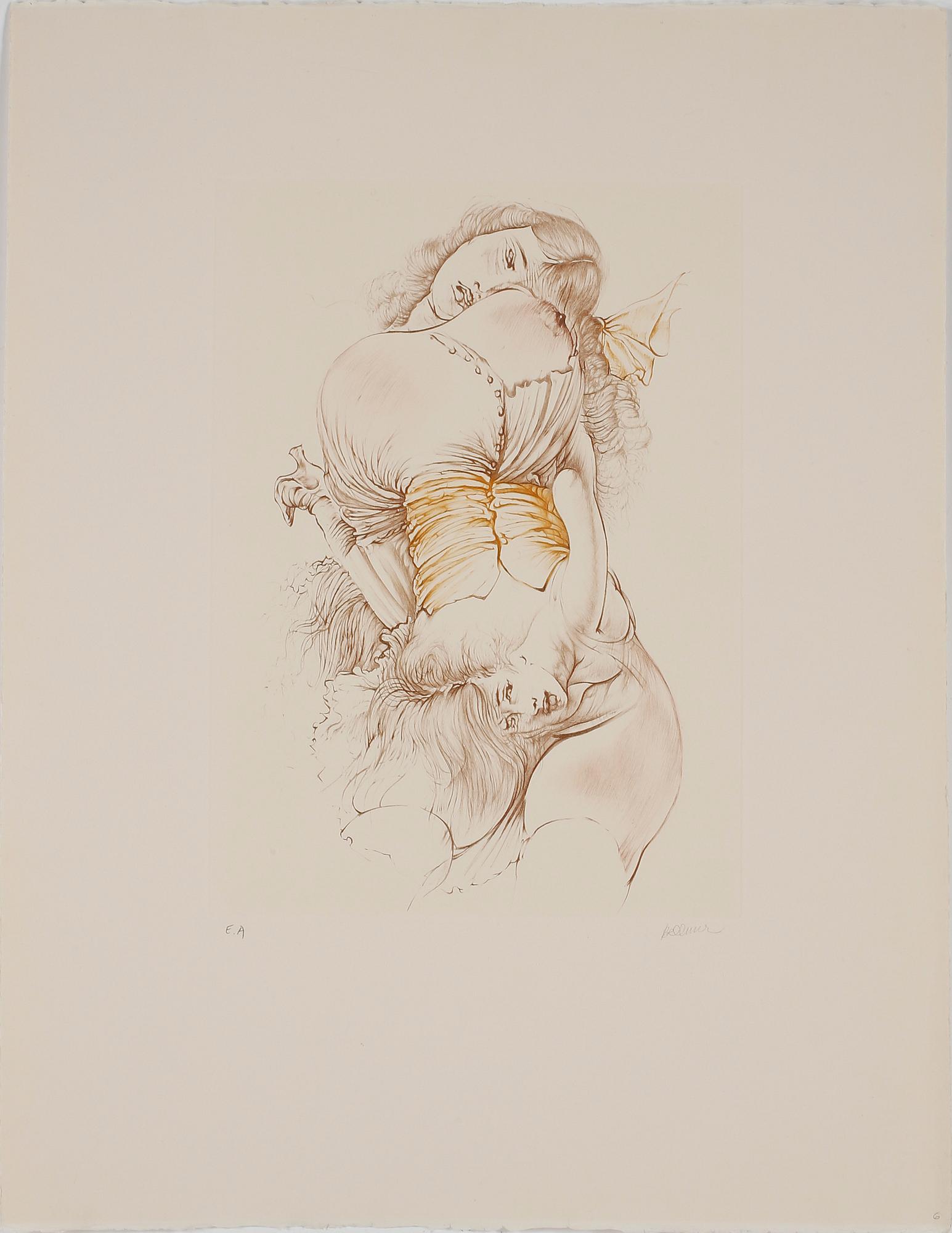 HANS BELLMER, färgetsning, signerad med blyerts och numrerad E.A.