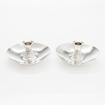 Tapio Wirkkala, a pair of silver candleholders, Hopeatehdas, Helsinki 1959.