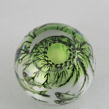 Edward Hald, a graal glass vase, Orrefors, Sweden, signed.