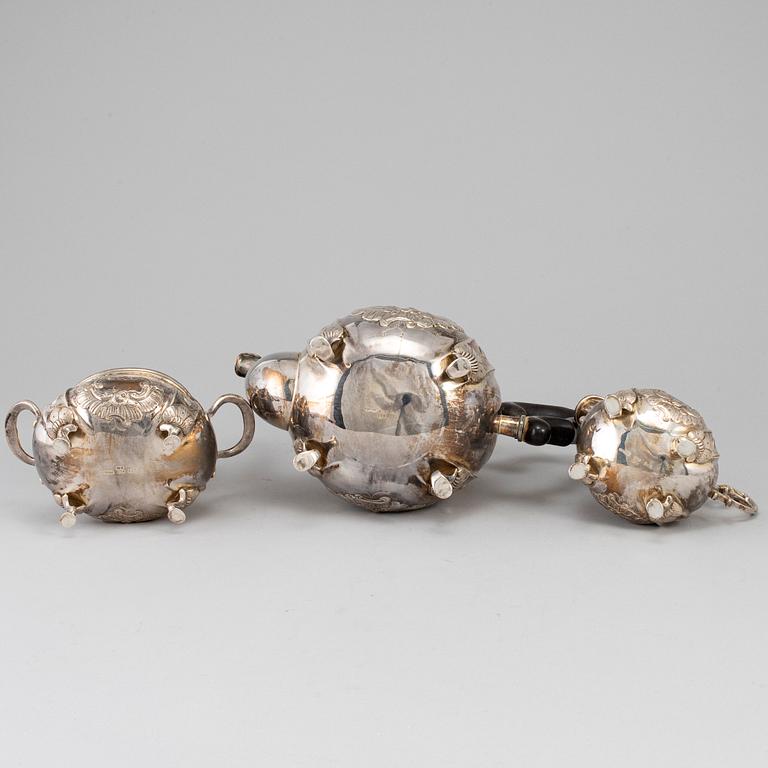 AXEL SALOMONSEN (1933-1977), a three part coffee sterling silver service, Denmark, with Swedish import marks.