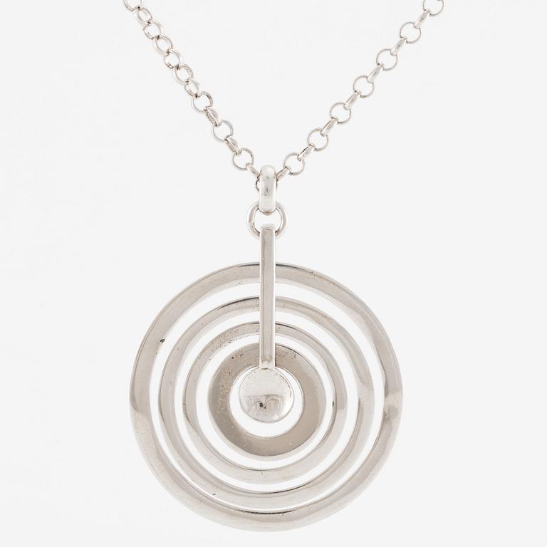 Tapio Wirkkala, pendant with chain "Silvermoon", sterling silver, for Kultakeskus.