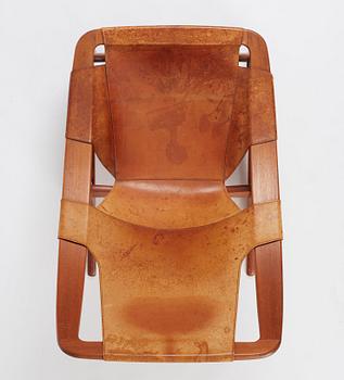 Arne Tideman Ruud, a teak and natural brown leather 'Holmenkollen' chair, AS Inventar/ Norcraft, Gjövik Norway, 1950s-1960s.