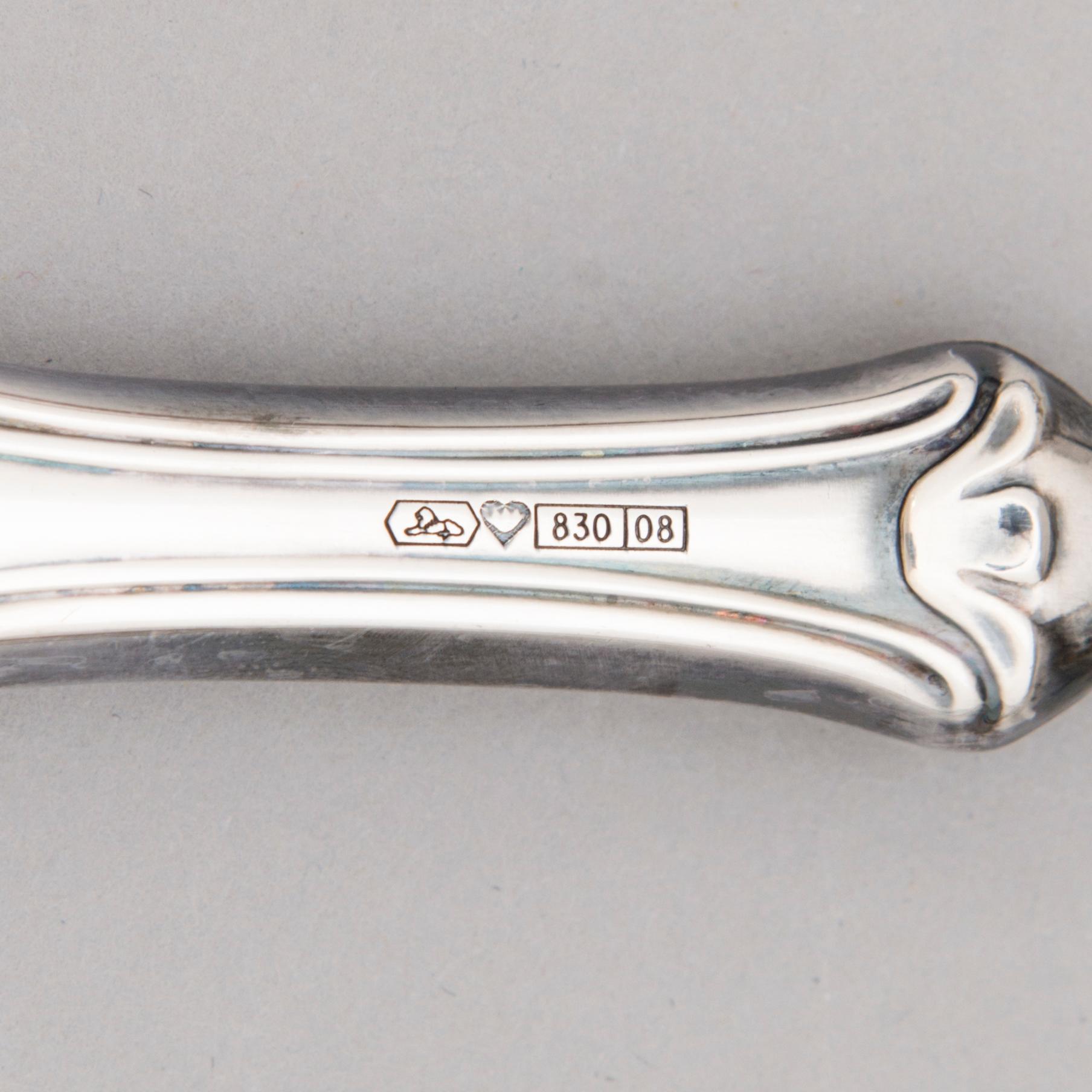 A 98-piece set of 'Romantika' silver cutlery, Kultakeskus oy, Hämeenlinna 1975-1991.