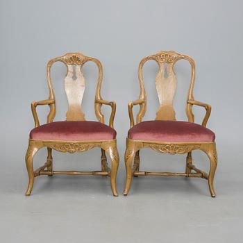 KARMSTOLAR, 2 st, rokokostil, 1900-talets början.