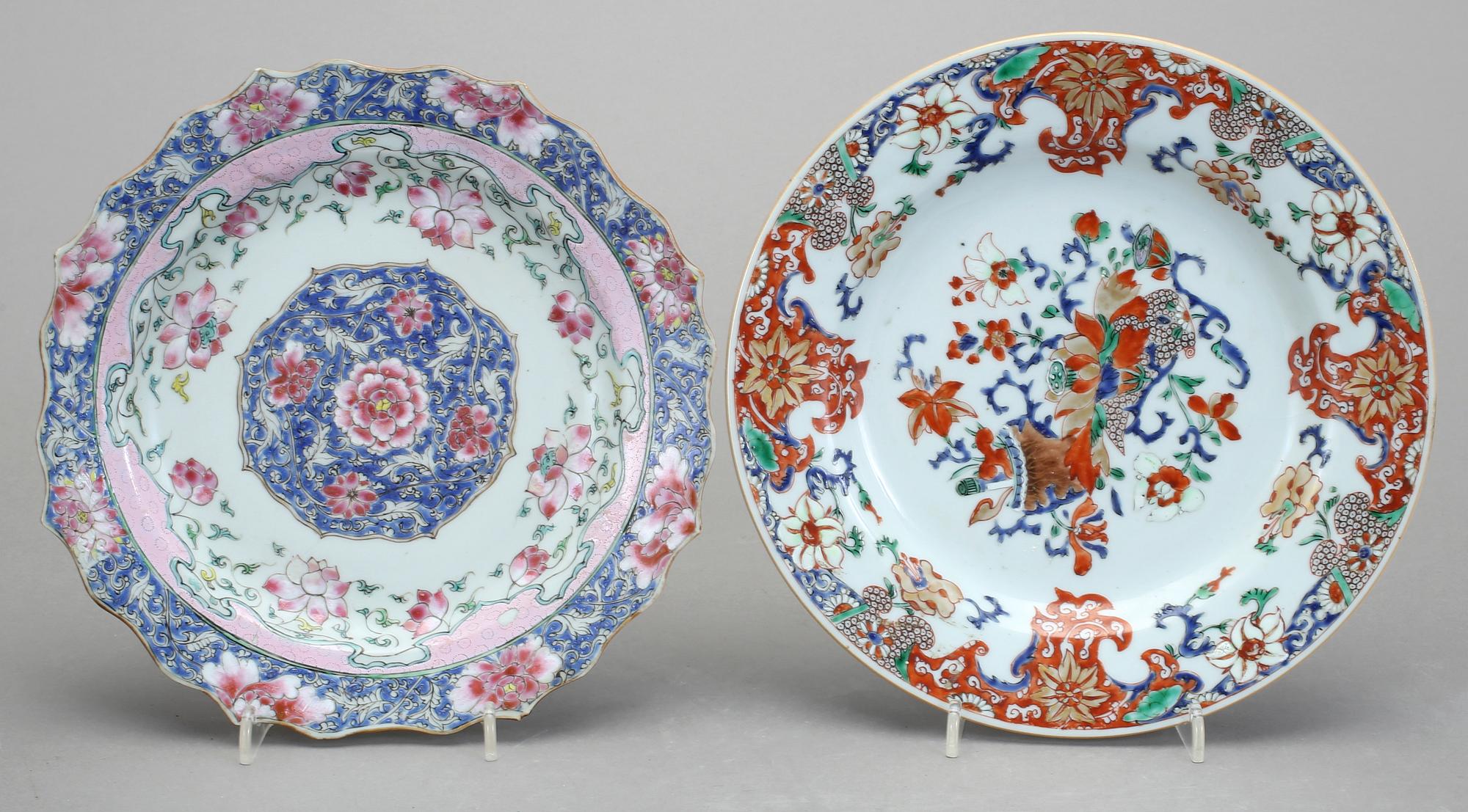 TALLRIKAR, 7 stycken. Porslin. Chien-Lung, Kina, 1736-1795.