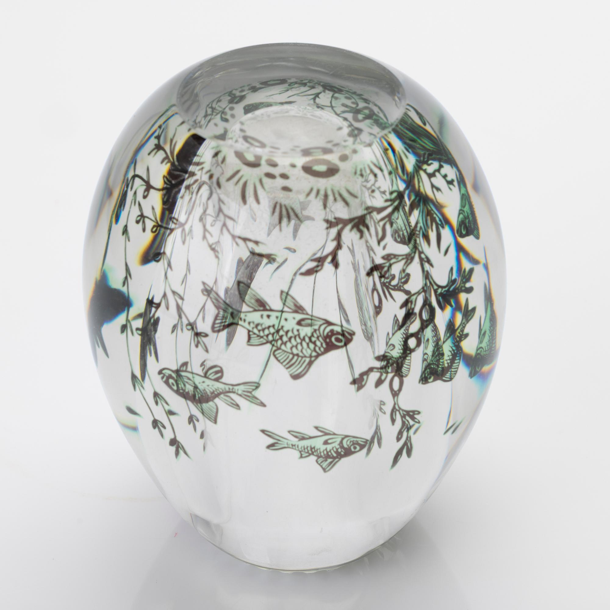 Edward Hald, Fish graal, Orrefors, mid-20th century.