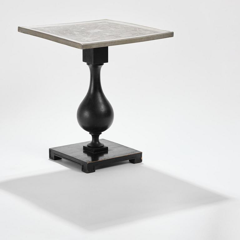 Anna Petrus, a pewter top tray table on a base by Uno Åhrén, executed in her studio, Stockholm, ca 1922-25.