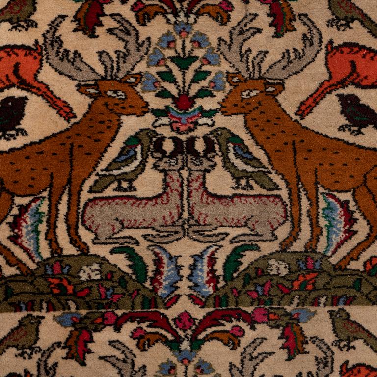 A rug, Old Persian figural, ca 190 x 82 cm.