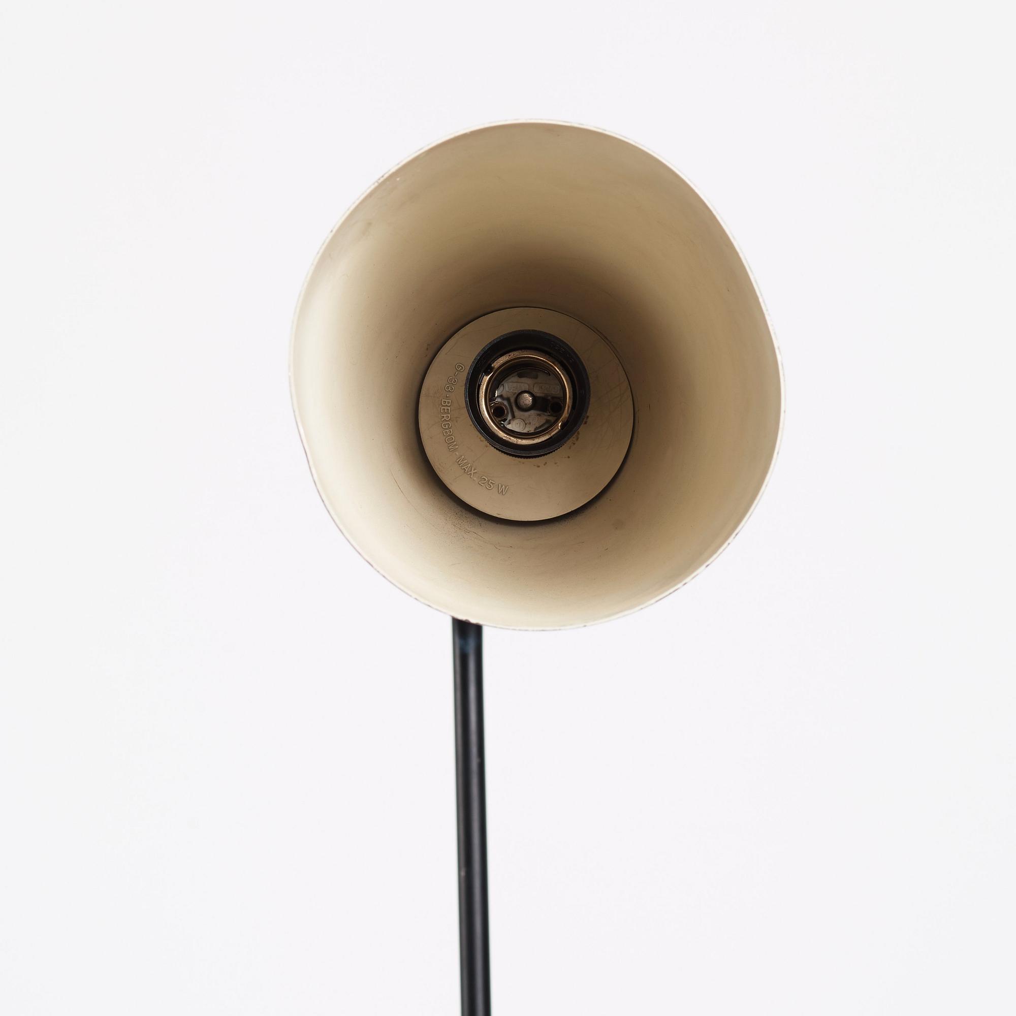 Greta Magnusson Grossman, a black lacquered 'G-33' / Grasshopper floor light, Bergboms, Malmö, Sweden 1950s.