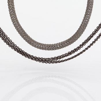 Ole Lynggaard A set of two sterling silver necklaces. Denmark.