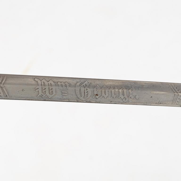 An American officer's sword, 18th/19th century.