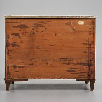 A late Gustavian mahogany commode, Stockholm, late 18th century.