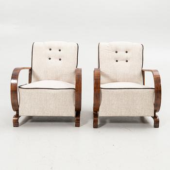 A pair of Art Deco armchairs, 20th century.