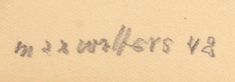 MAX WALTER SVANBERG, a signed and dated drawing.