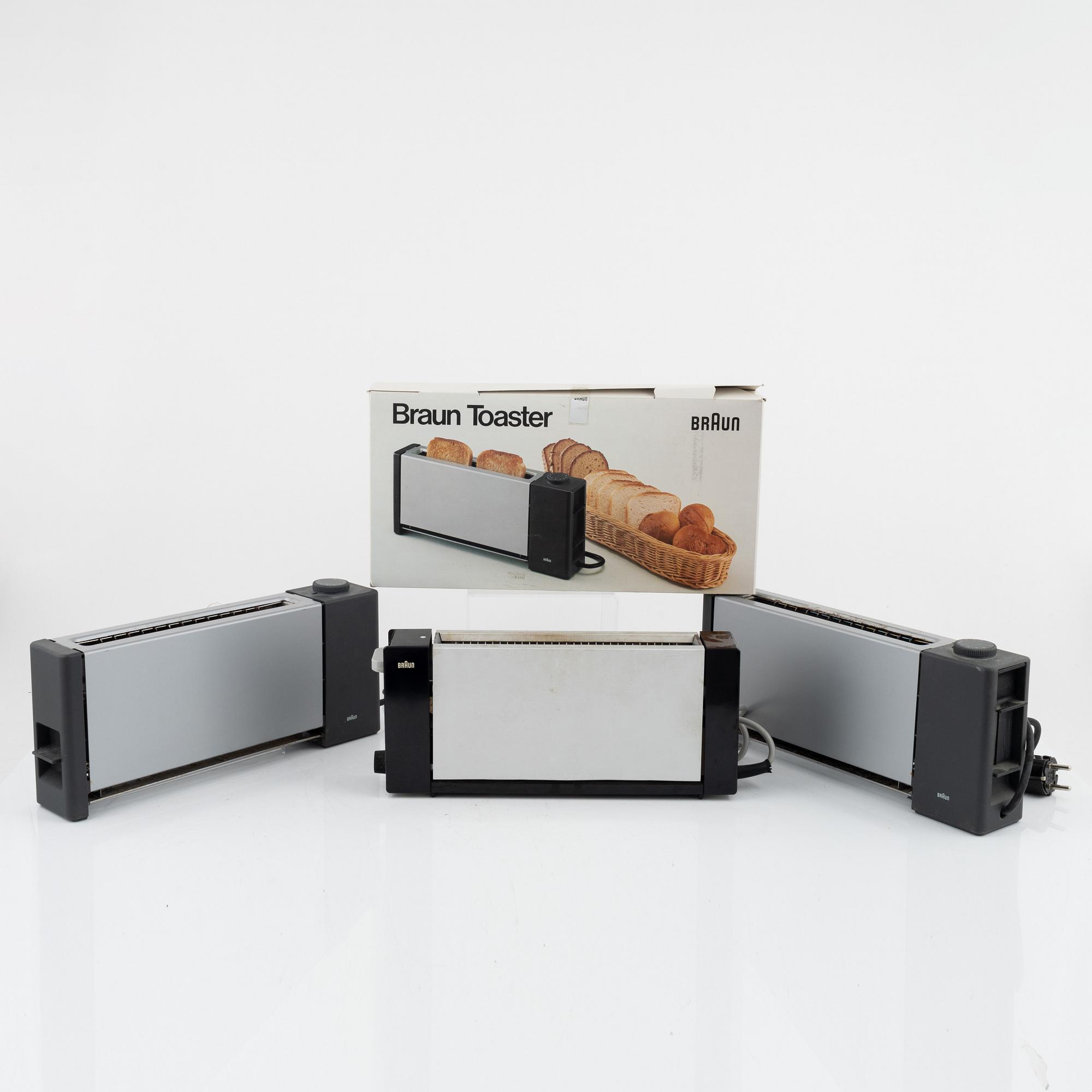 Reinhold Weiss & Hartwig Kahlcke, three  toasters, Braun.
