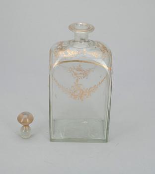 KARAFF MED PROPP, glas, 1800-talets hälft.