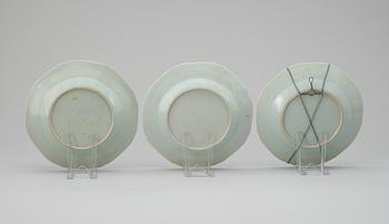 A set of seven blue and white plates. Qing dynasty Qianlong (1736-95).