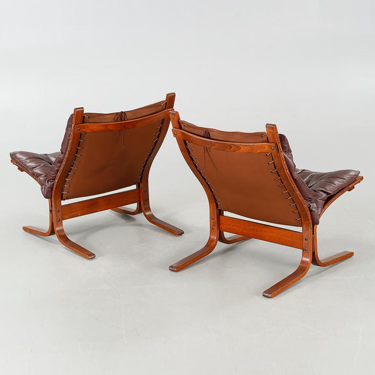 A pair of lounge chair på Ingmar Relling, model "Siesta", Westnofa, from the latter half of the 20th century.