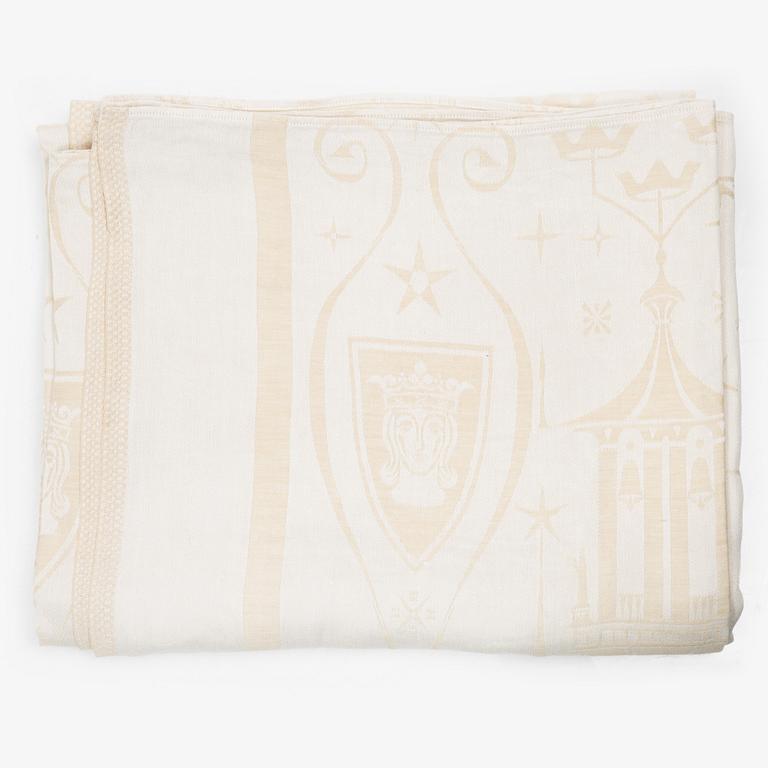 Ingrid Dessau, among others, tablecloths, 2 pcs including one "Nobel" and napkins, a pair, Klässbols Linen Weaving.