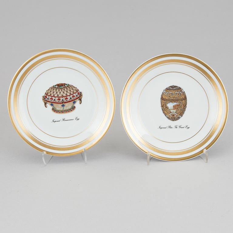 Four porcelain small dishes "Fabergé" from Limoges France.