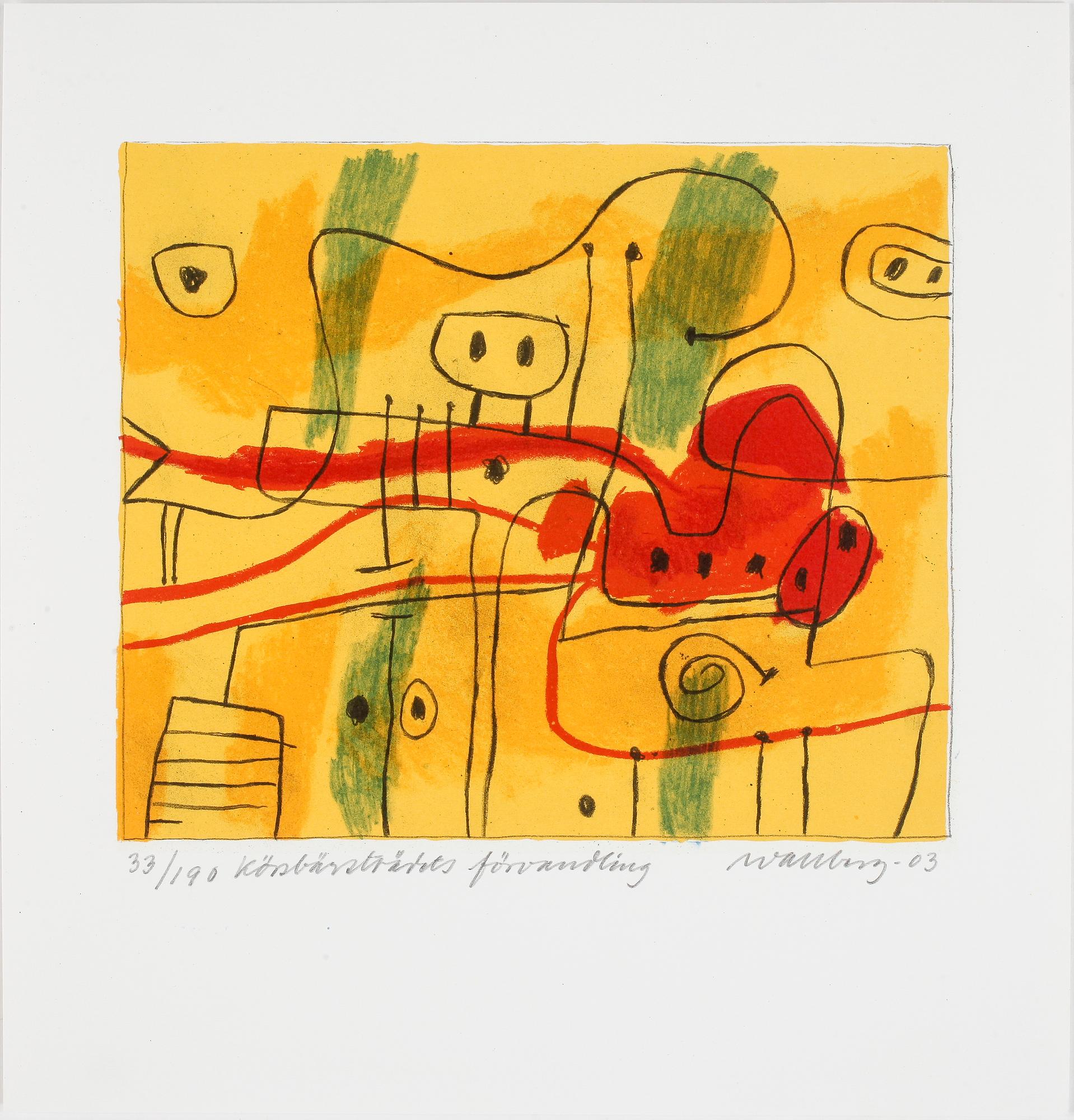 BENGT WALLBERG, färglitografi, 2 st, signerad, numrerad 30 respektive 33/190.