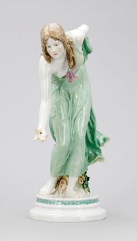 FIGURIN, porslin, jugend, Walter Schott, Meissen, Tyskland, omkr 1900.