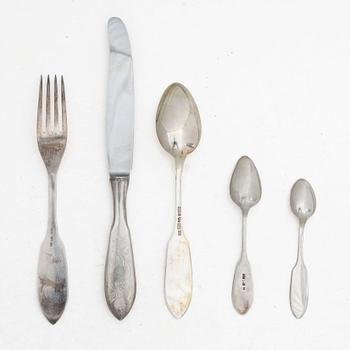 Bestickservis, silver, 27 delar,  "Tornedal", bl a  Mema, 1900-talets mitt.