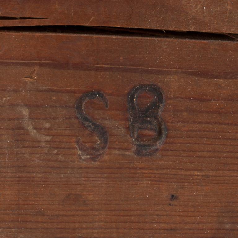 SPEGEL, av Samuel Bomansson (mästare i Stockholm 1756-71, änkan drev verkstaden till 1780-talet). Transition.