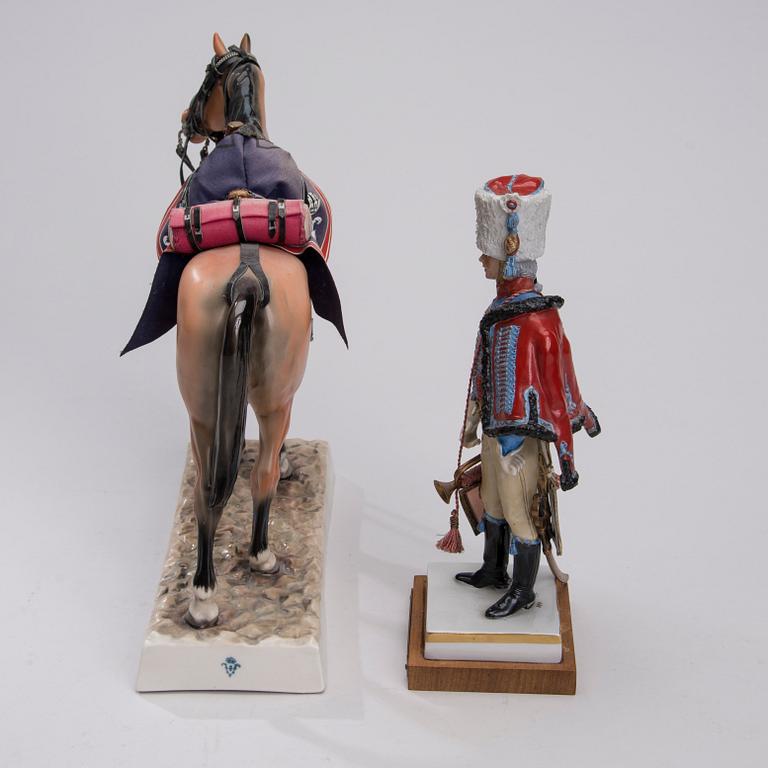 FIGURINER, 2 st, porslin, Les Collections Van Gerdinge, Frankrike, 1900-tal.