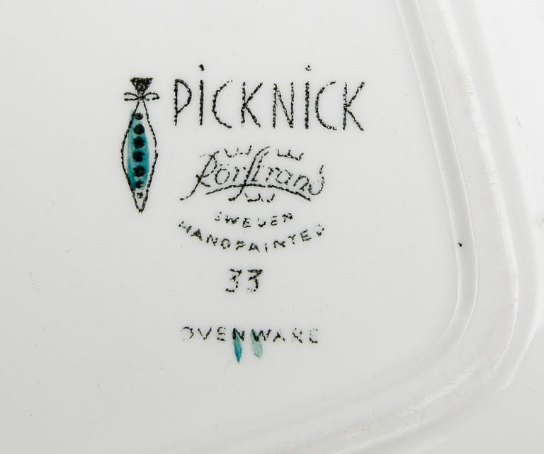 SERVERINGSFAT, 3 st, porslin, "Pick-Nick", Marianne Westman, Rörstrand.