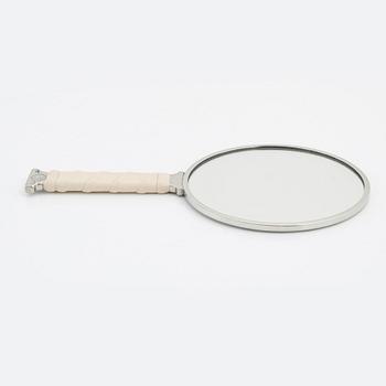 Eric Ericsson, a pewter and leather hand mirror 'Självbild Nr 5', 2012.