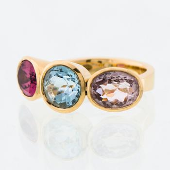 A RING, aquamarine and tourmalines, 18K gold. Kulmala, Helsinki 2011.