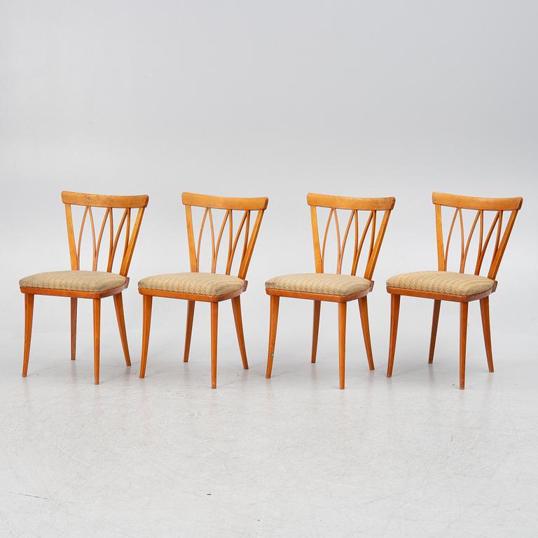 Carl Malmsten, stolar, 4 st, "Pyramid", Åfors Möbelfabrik, 1900-talets mitt.