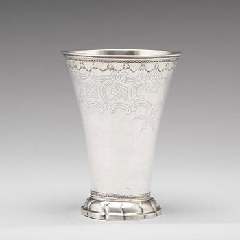 A Swedish 18th century parcel-gilt silver beaker, marks of Daniel Lundström Stockholm 1784.