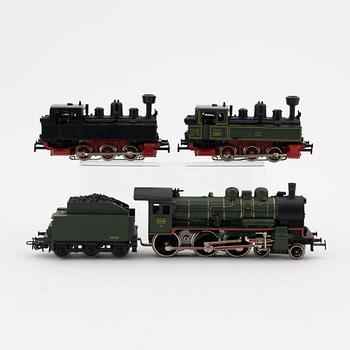 Märklin, ånglok 4 st, modell 3086, 3087, 3090 och 83307 spår H0.