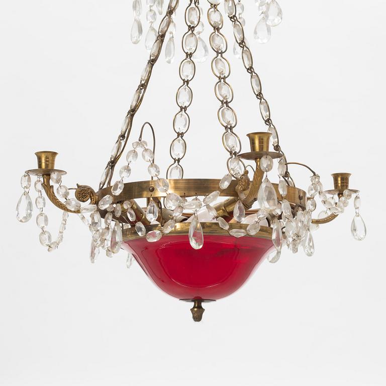 An Empire style chandelier, early 20th Century.