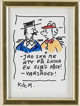 ERIK (KAR DE MUMMA) ZETTERSTRÖM, 3 st, teckningar, signerade, en daterad -88.