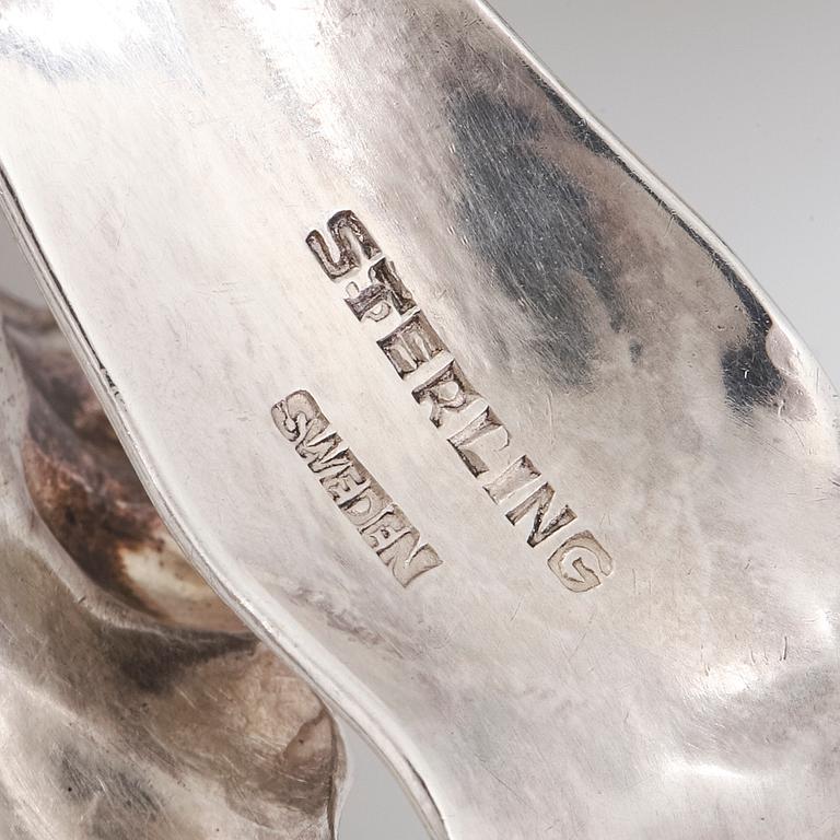 WIWEN NILSSON, brosch, orkidé, silver.