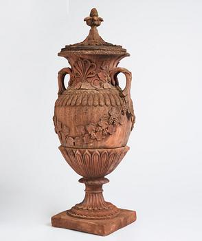 A stoneware garden urn after the model by Ferdninand Ring for Höganäs 20th centuty.
