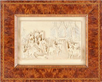 TAVLA, alabaster, 1800-tal.