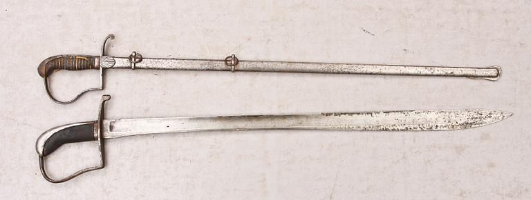 HUGGARE m/1852 för postiljon och VÄRJA, s k släpsabel, trol Sverige 1800-tal.