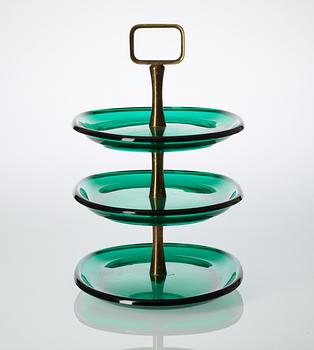 A Josef Frank green glass etagère, Svenskt Tenn.