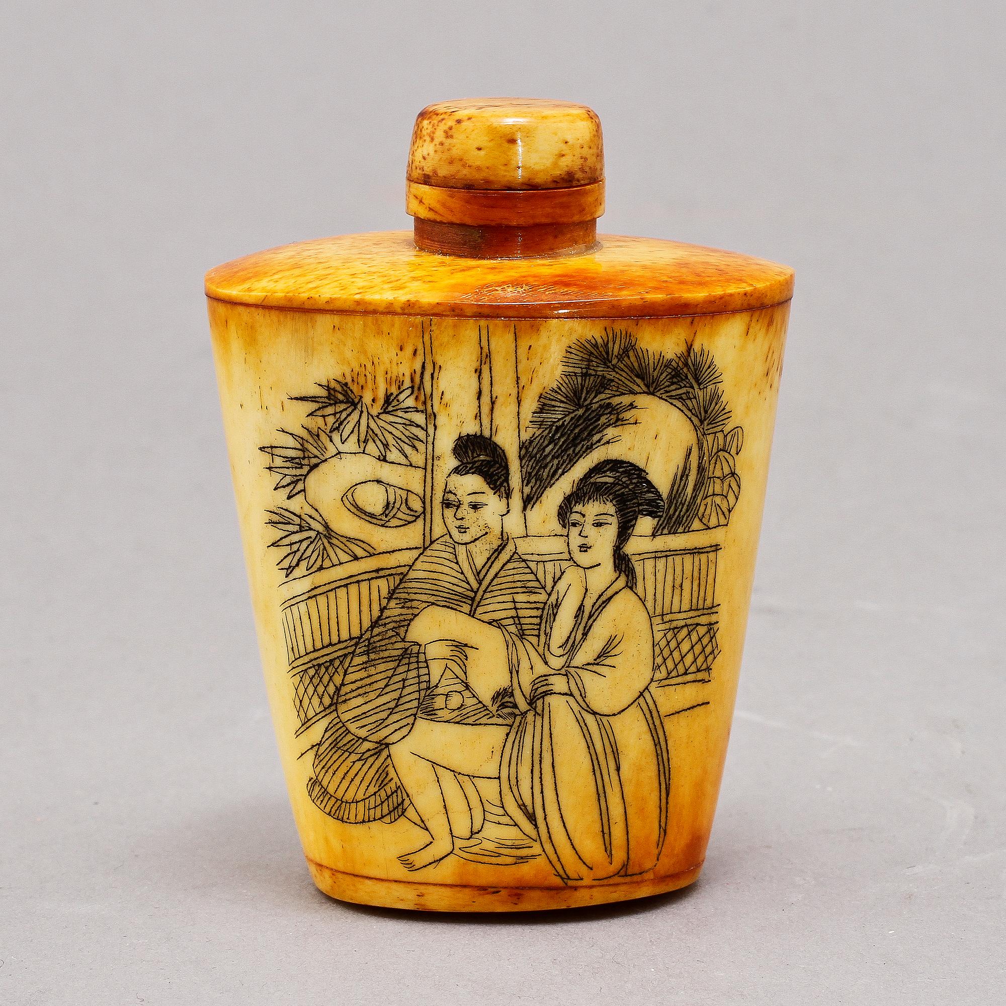 PARTI KINA, 4 delar, porslin samt ben, 1800/1900-tal.