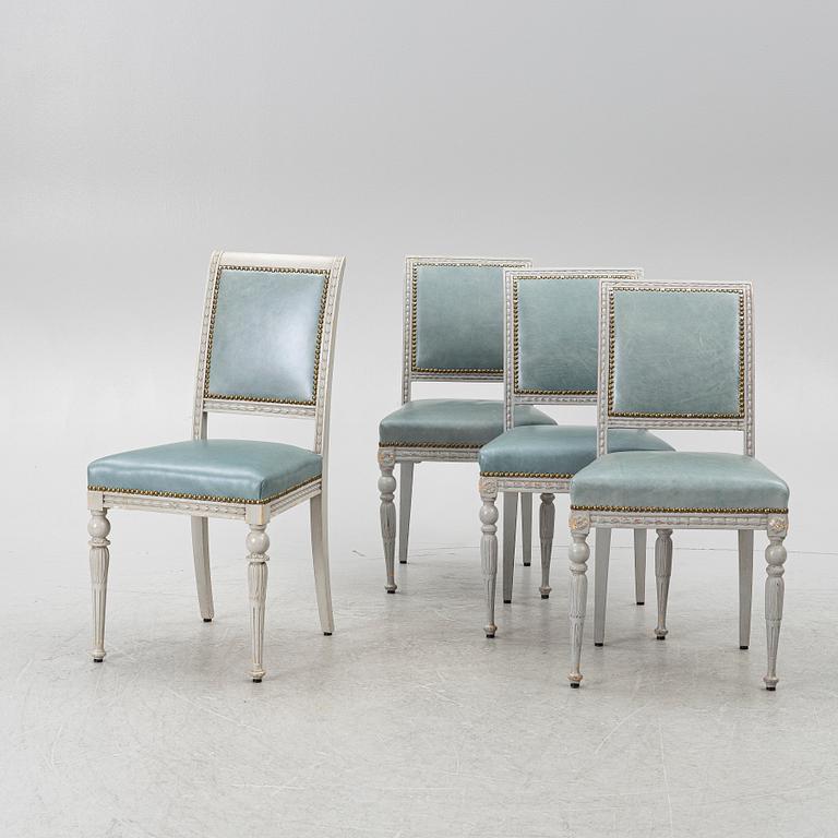 A set of 4 similar, Empire style chairs, second half of the 20th century.