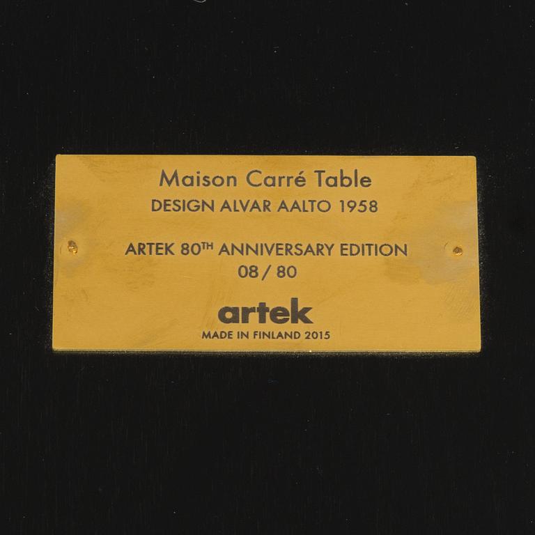 Alvar Aalto, a coffee table 'Maison Carré Table', Artek 80 th Anniversary Edition 08/80. Artek 2015.