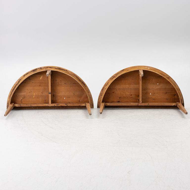 Half-moon cabinet, a pair, 19th century.